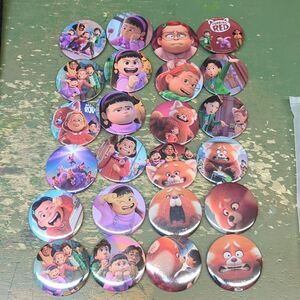 DISNEY 24 TURNING RED KIDS BUTTONS GREAT FOR ANY COLLECTION NEW!